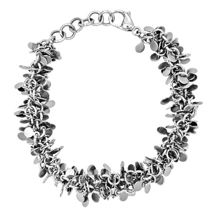 Inox Steel Link Bracelet with Dangling Discs BR3164 - Click Image to Close